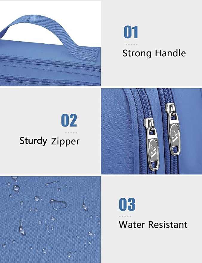 MATEIN USB Cable Organizer Bag, Water Resistant Large Travel Tech Organizer | Electronic Accessories Case with Handle for Tablet, Cable, USB, Hard Drive, Double Layers Travel Gift for Men and Women, Blue - Image 4