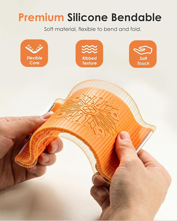 Airplane Phone Holder, Flexible Silicone Aluminum Phone Holder | Folding Cellphone Stand for Desk, Bed, Office, Treadmill - Airplane Gadgets for Long Travel Accessories - Plane Essential - Image 4
