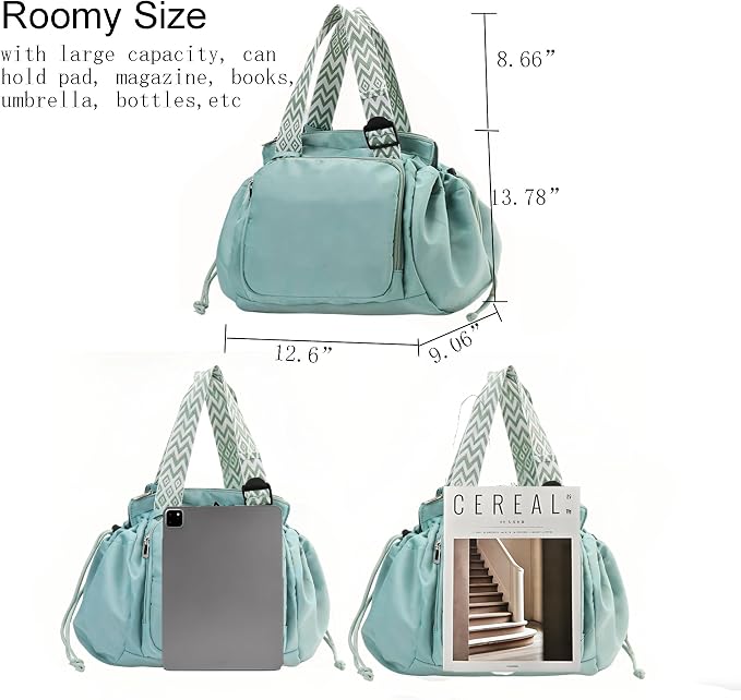 Tote Bag Large Capacity Lightweight Backpack with 15 Pockets Nylon Shoulder Bag for Car Travel Mother Bag - Image 4