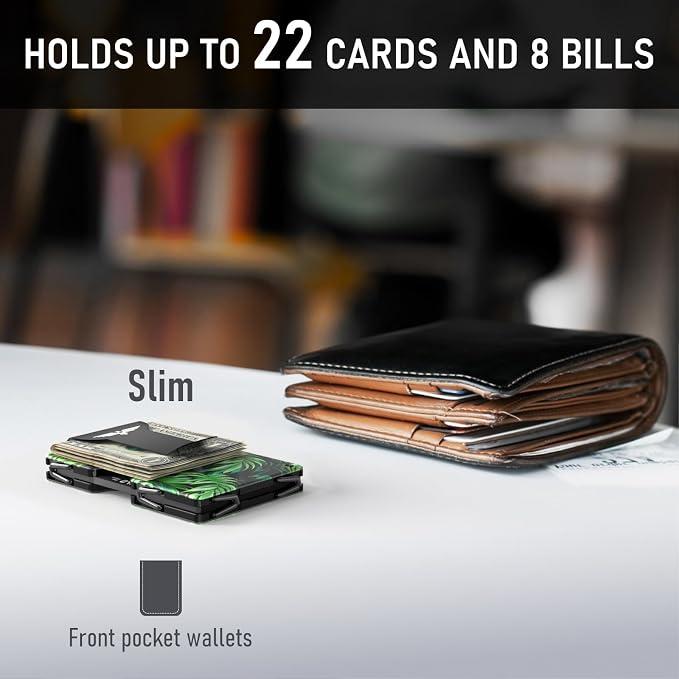 Lenvoten Upgraded Hinged Minimalist Wallet for Men, RFID Blocking Wallet | Slim Metal Aluminum, Credit Card Holder, Money Clip Holds 20 Cards, Premium Scratch-Resistant Finish, Ideal Gift for Men - Image 2