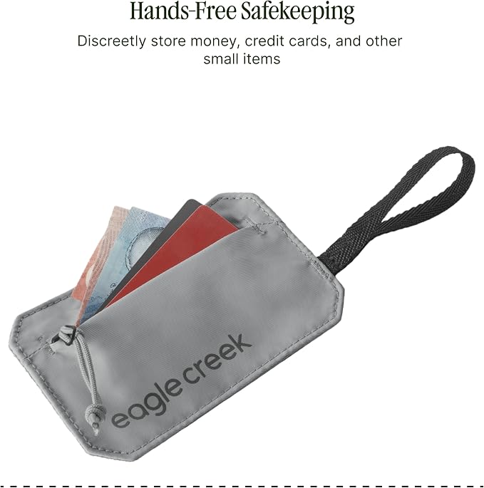 Eagle Creek Undercover RFID Bra Pouch, Storm Grey | Travel Security Pouch with RFID Blocking, Lightweight, Wear Under Clothing, Zippered Passport and Card Holder - Image 4