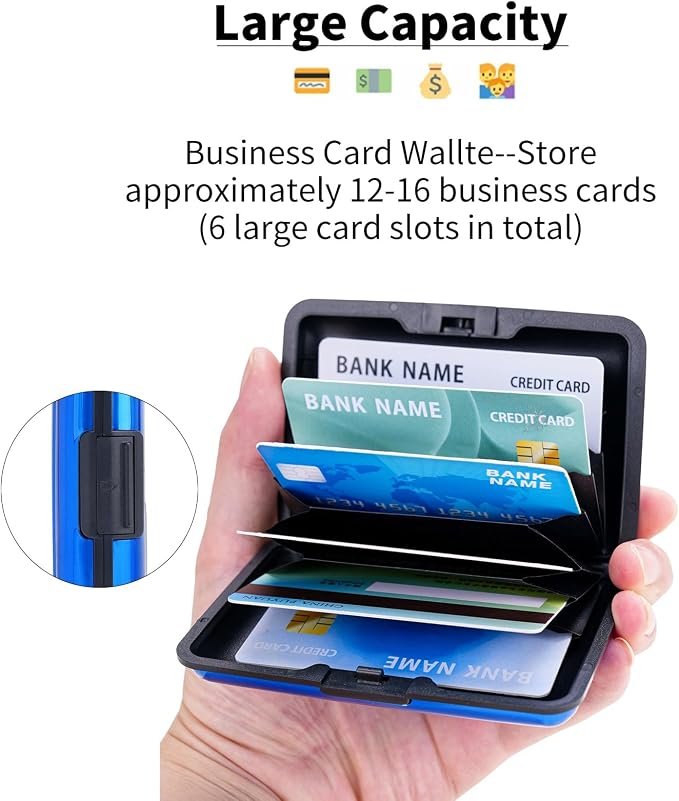 Women Credit Cards Holder,RFID Blocking Protection Aluminum Metal Wallet for Men Women Business Card Holder - Image 3