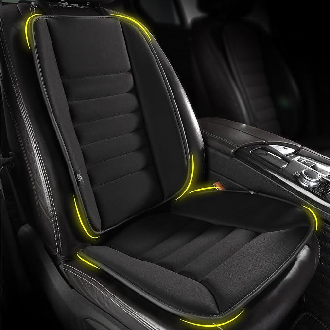 kingphenix Car Seat Cushion with Back Support Pillow, Memory Foam, Black | Memory Foam Car Cushion for Long Driving, Truck, Office Chair, Tailbone and Lower Back Support by kingphenix