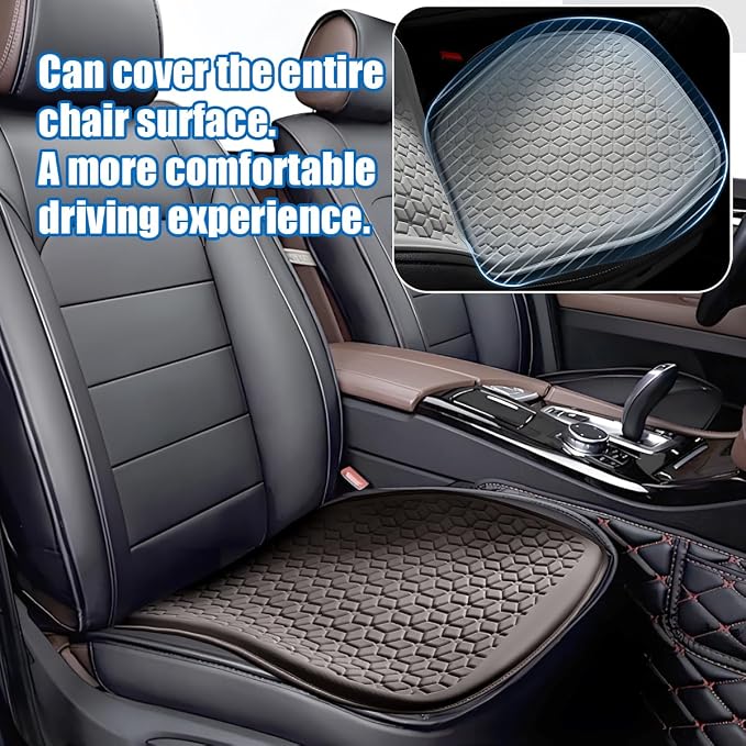 Zpana Gel Car Seat Cushion, Non-Slip Breathable Pad for Driving, Coffee | Comfortable Automotive Chair Protector Pad, Vehicle Interior Mat Cover Accessories, Universal for SUV Sedan Truck - Image 3