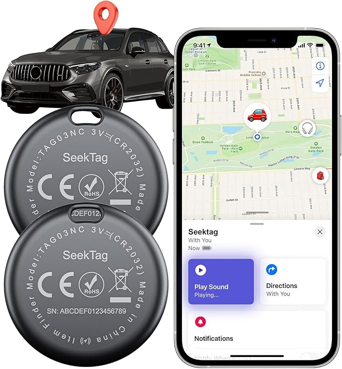 GPS Tracker for Vehicles,2 Year Battery Life,GPS Tracker,2pcs Hidden Magnetic case,Trackers for Tracking Vehicle,2pcs GPS Tracker,Ultra-Slim,No Monthly Fee for Android and iPhone by Unknown