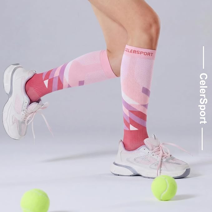 CS CELERSPORT 3/4 Pairs Compression Socks for Men Women Size 6-12 | Knee High Support Socks for Running Nurses Pregnancy Travel Daily Wear - Image 5