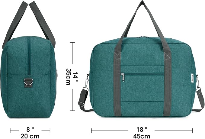 For Spirit Airlines Personal Item Bag 18x14x8 Foldable Travel Duffel Bag Tote Duffle Carry on Luggage for Women and Men 30L (Teal) - Image 4