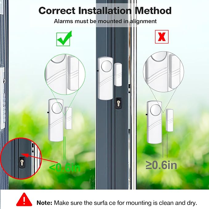 Security Door Window Alarm, 90DB Wireless Sensor Door Window Burglar Alarm | Door Alarms for Kids Safety, Easy Installation Doorbell Alarms for Office House Window Pool - Image 5