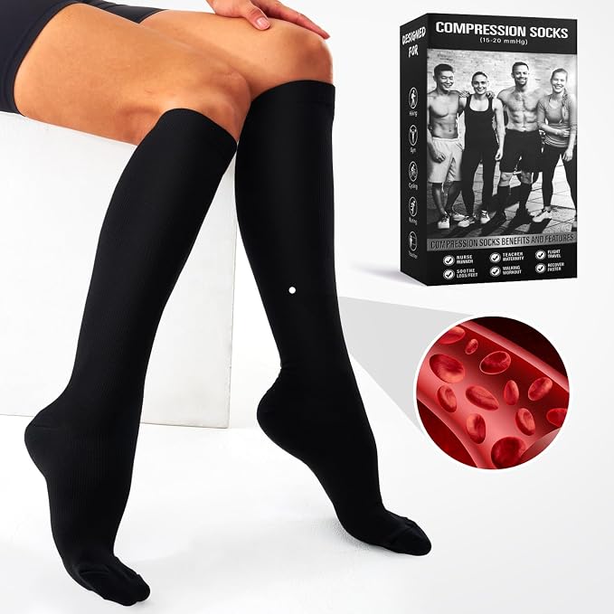 Compression Socks for Women and Men(3 Pairs)15-20mmHg - Best Circulation Support Socks - Image 4