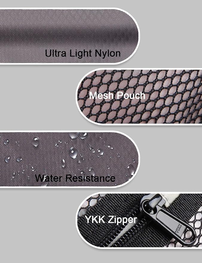 GOX Travel Toiletry Bag for Men Small Toiletry Pouch Orange Dopp Kit Mens Nylon Shave Bag Boys Hanging Toiletry Travel Bag Mini(Grey) - Image 8