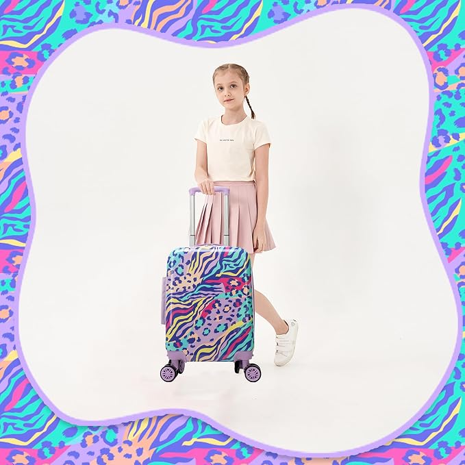 Kids Carry on Luggage Sets 2 Piece Rolling Suitcases for Girls Women with Wheels Suitcase with Travel Pillow Airplane Approved - Image 7