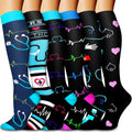 Compression Socks for Women & Men Circulation (6 Pairs) 15-20 mmHg is Best Support for Athletic Running,Nurse by Bluemaple