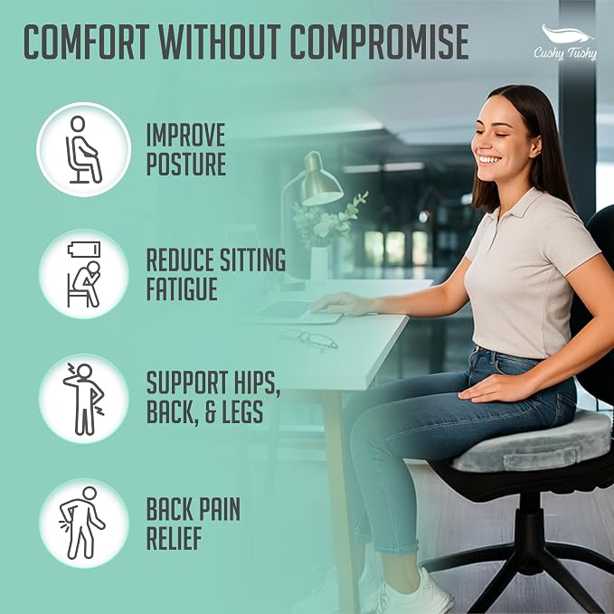 Premium Slim Foldable Travel Seat Cushion - for Relief of Lower Back, Sciatic, Butt and Tailbone Pain - for Home & Office Use, Perfect for Travel or Driving - Slim Coccyx Seat Cushion - Image 5