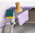 Tomorotec Triangle Roll Up Dish Drying Rack with Silicone Coating, Purple | 304 Stainless Steel with BPA-Free Silicone, Triangle Design Maximizes Sink Corner Space, Fits Compact Kitchens And RVs by Tomorotec
