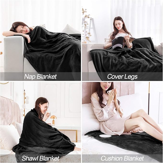 EIUE Comfortable Flannel Fleece Blanket,2 Packs Throw Size Lightweight Nap Quilt Blanket for Home,Office and Outdoor Travel,for Adults and Kids.(2 Packs,40x60 inch) - Image 5