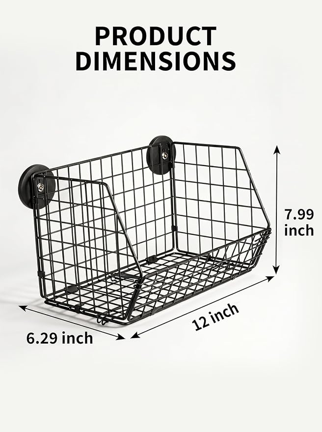 Delobon Magnetic Baskets,Pegboard Tool Organizer,Heavy Duty Magnetic Metal Basket for Garage, Laundry, Kitchen, Workshop, Cabinet - Image 2
