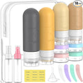 ME.FAN 18 Pack Travel Bottles for Toiletries, TSA Approved, Yellow | Travel Size Containers Set, Silicone Squeezable Portable Split Bottle, Travel Accessories for Conditioner, Shampoo, Lotion by MEFAN