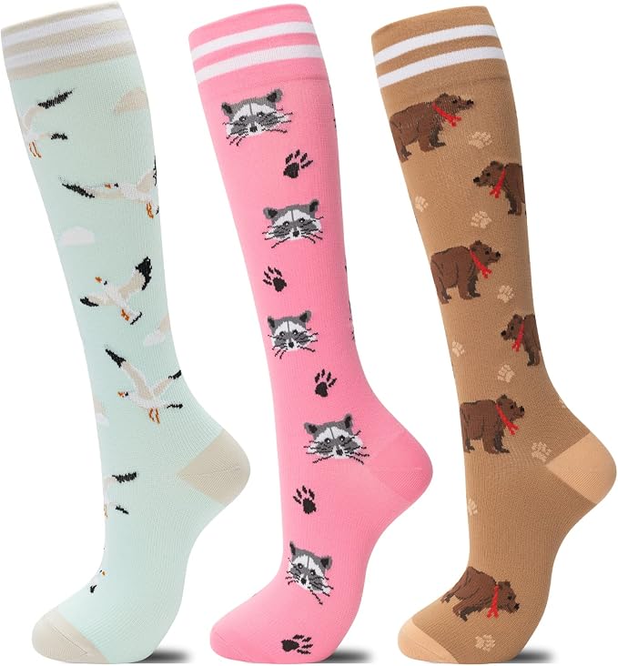 fenglaoda Compression Socks for Women Men 3 Pairs Graduated Compression Support Circulation Socks for Nurses by fenglaoda