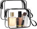 Icramsy Clear Makeup Bag,2 Pack TSA Approved Toiletry Bag for Women & Men | Portable Handheld Design, Waterproof, Airport Airline Compliant, Clear Toiletry Cosmetic Bag by Icramsy