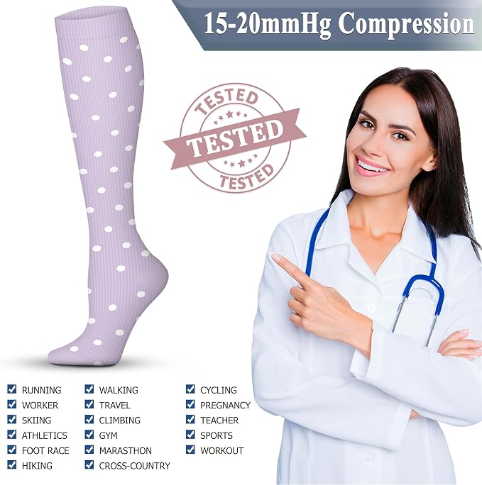 QUXIANG Copper Compression Socks for Women & Men Circulation (8 Pairs) - Best for Running Athletic Cycling - 15-20 mmHg - Image 5