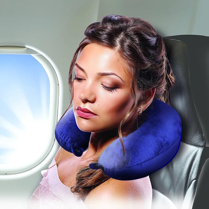 Washable Travel Neck Pillow Cover - Blue - Image 4
