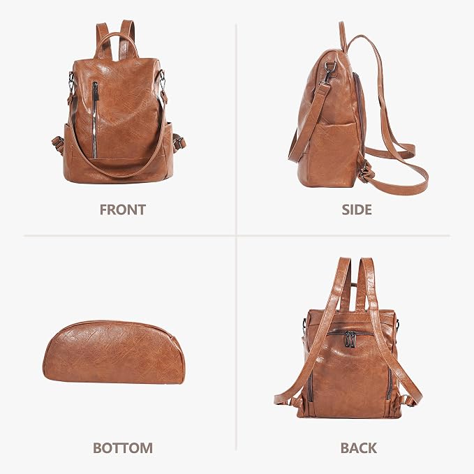 Women Backpack Purse PU Leather Anti-theft Casual Shoulder Bag Fashion Ladies Satchel Bags - Image 8