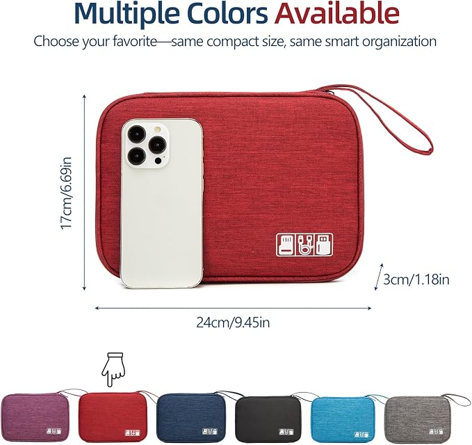 Cable Organizer Bag, Electronics Case for Cords, Chargers & Tech | Organize cables, chargers and power banks with elastic loops, mesh pockets and a slim design for travel. - Image 4