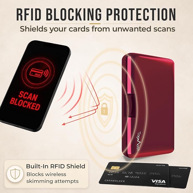 TopMost Aluminum Wallet, Card Case Wallet, Metal RFID Credit Card Holder for Men & Women, 6 Cotton Slots for 10-12 Cards And Bills, Rfd Protective - Image 7