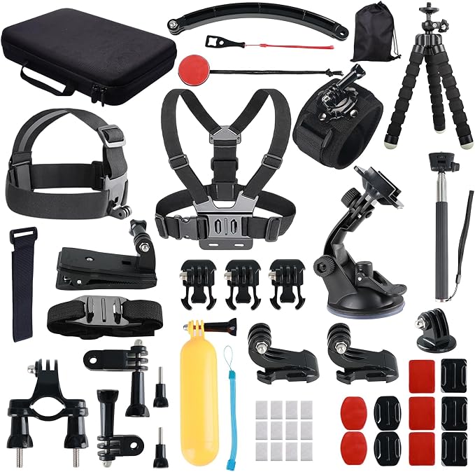 Action Camera Accessory for GoPro Hero 12/11/10/9/8/7/6/5 DJI Osmo Action 5 Pro/Action 4 / Action 3, AKASO EK7000 Insta360 X2 X3 DBPOWER APEMAN Yi VicTsing by LANREUCETSDirect