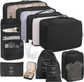 Packing Cubes 11 Set, Suitcase Organizers, Luggage Organizer Bags, with Toiletry Bag, Travel Essentials, Black by Unknown