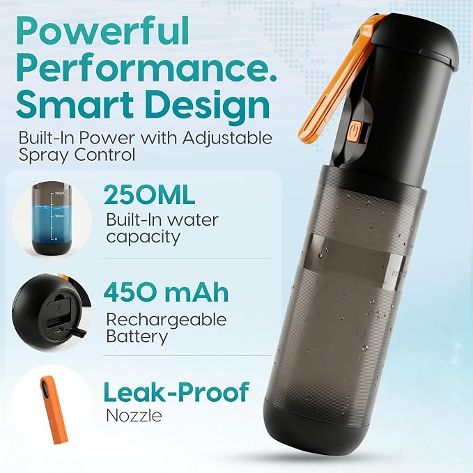 Portable Travel Bidet - Rechargeable Electric Handheld Bidet Sprayer with USB-C Charging & LED Indicator - Waterproof Bidet Bottle for Travel, Camping & Bathroom Use - Image 2