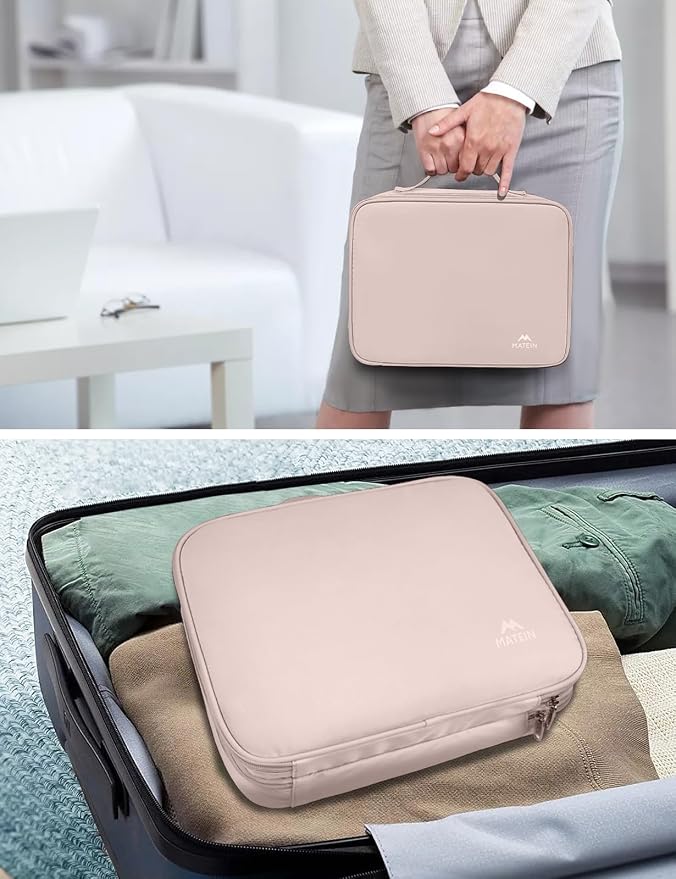 MATEIN Charger Organizer Travel Case for Women, Cord Organizer Travel | Double Layers, Portable Electronic Accessories Case with Handle, for Charger, Phone, Earphone, Tablet, Pink Gift - Image 7