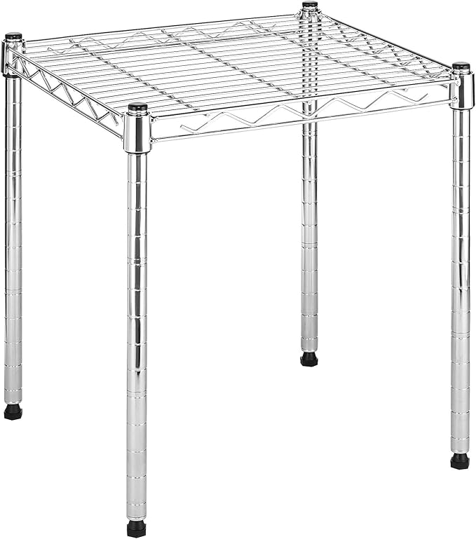 Whitmor 1 Tier Supreme Stacking Shelving Unit, Wire Metal Home Storage Organizer, 15" L x 14" W x 15" H, Chrome by Whitmor