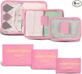 6 Set Packing Cubes for Travel Luggage Packing Bags Reusable Lightweight Suitcase Organizer Cubes Set for Travel Accessories (Pink) by INVODA