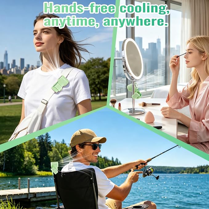 Clip-On Portable Fan Rechargeable Personal Handheld Mini Fan with LED Display Stroller Fan 360° Rotatable Small Bladeless Fan Clip on for Shirt 6-Speed For Outdoor & Travel & Office - Image 5