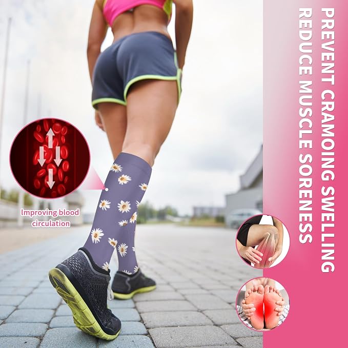 Sooverki Compression Socks for Women & Men 6 Pairs is Best Supportive Knee High Stockings for Circulation, Travel, Nurses - Image 5