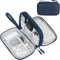 FYY Electronic Organizer, Travel Tech Pouch Bag, Cable Organizer Navy | Wrist Strap, Waterproof, Double Layers Portable Electronics Travel Carrying Case for Cord, Charger, Daily Business Trips Use by FYY