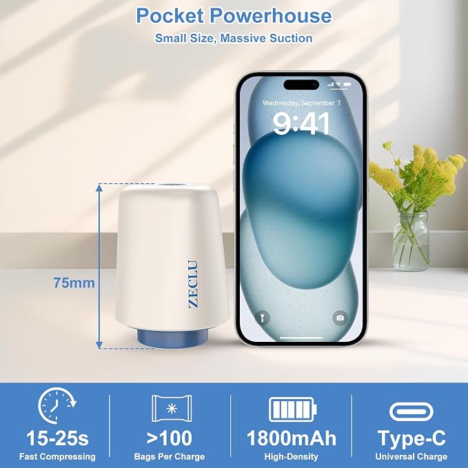 12 Pack Vacuum Bags for Travel with Pump for Clothing and Luggage | Rechargeable USB-C Pump, 3 Sizes, Space Saver Compression Bags for Suitcase, Carry-on, Flight and Closet Storage - Image 2