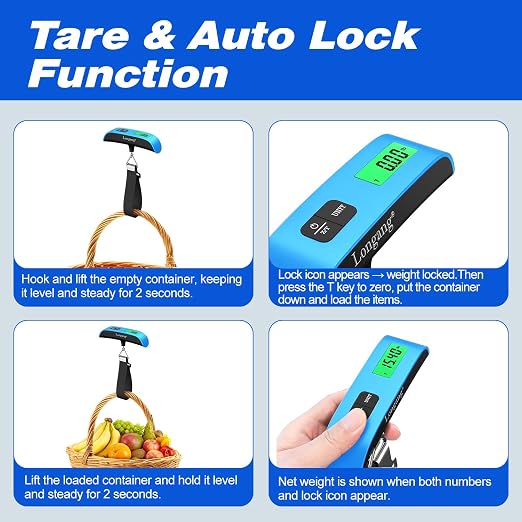 Digital Hanging Luggage Scale with Backlit for Travel, Portable Handheld Suitcase Weight Scale with Hook, 110 Pounds, Battery Included - Image 5