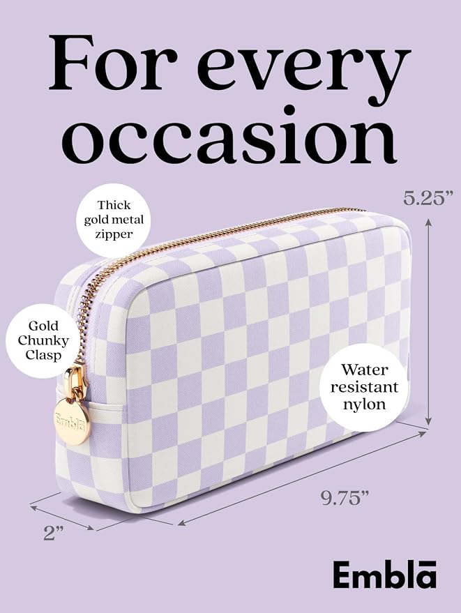 Makeup Bag for Women, Travel Cosmetic Organizer, Waterproof Toiletry Pouch | Small Nylon Cosmetic Bag with Zipper, Water-Resistant Beauty Pouch for Purse, Travel Essentials, Make up Case - Image 2