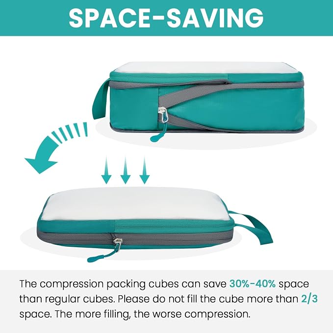 BAGAIL 6 Set Ultralight Compression Packing Cubes Packing Organizer for Travel Accessories Luggage Suitcase Backpack - Image 5