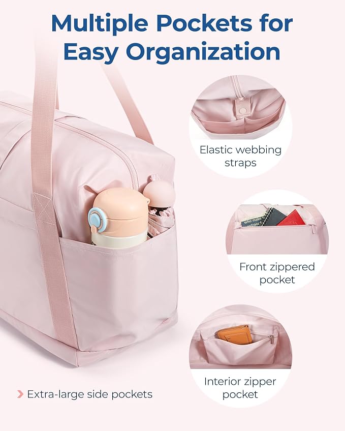 BAGSMART Personal Item Travel Bag For Spirit Airlines, 23L Lightweight Gym Bag for Women Foldable Duffle Bag Weekender Overnight Bag for Travel, Gym - Image 5
