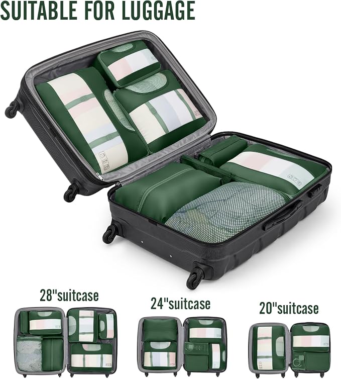 Veken 10 Set Packing Cubes for Travel Essentials, Suitcase Organizer Bags in 4 Sizes, Carry-On Luggage Accessories with Laundry Bag, Airplane Must Have with 99-Count Mesh Holes - Image 4