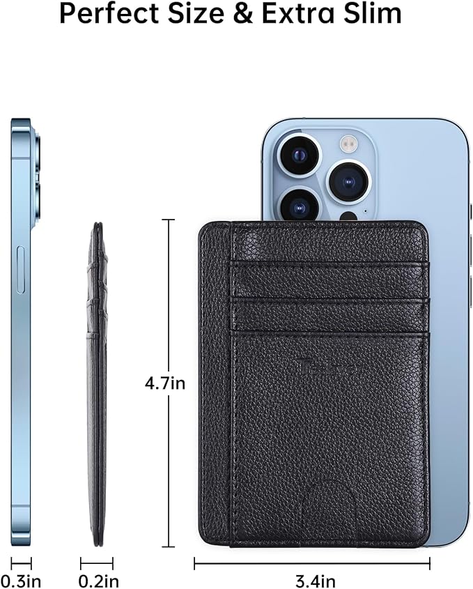 Teskyer Slim Minimalist Wallet for Men, RFID Front Pocket Card Holder | Ultra Slim Front Pocket Design, 8 Card Slots, RFID Protection, Smooth Faux Leather for Everyday Carry - Image 6