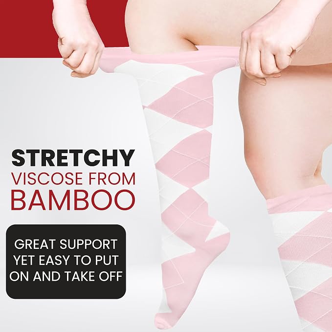 BAMS Plus Size Compression Socks Wide Calf XL XXL XXXL – Graduated Knee-High Support, Viscose from Bamboo Easy-On/Easy-Off - Image 3