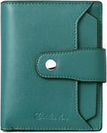 BOSTANTEN Leather Womens Wallet Small RFID Blocking Credit Card Holder | Removable ID Window, Zipper Coin Pocket, Bifold, Minimalist, Fits Small Purses, Daily Use, Ladies Gifts, Peacock Blue by BOSTANTEN