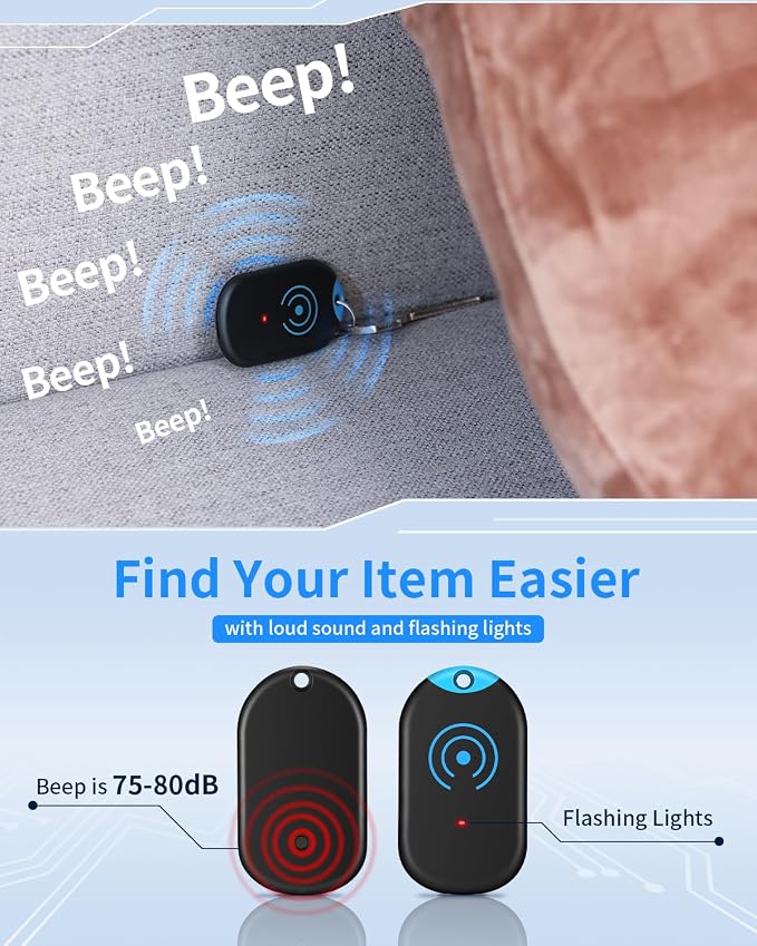 Esky Ultra Slim Key Finder Locator with 80dB Sound and 6 Receivers | Remote Wallet Tracker and Item Locators Beeper Tags for Finding Key, TV Remote, Wallet, Pets and Phone, Gifts for Women - Image 3