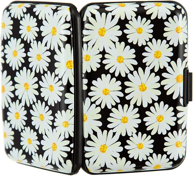 Credit Card Holder, Metal Card Wallet RFID Blocking Mini Slim Aluminum Business Hard Card Case for Women Men (Daisy) - Image 8