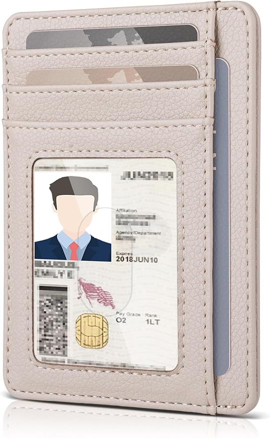 Teskyer Slim Minimalist Wallet for Men, RFID Front Pocket Card Holder | Ultra Slim Front Pocket Design, 8 Card Slots, RFID Protection, Smooth Faux Leather for Everyday Carry by TESKYER