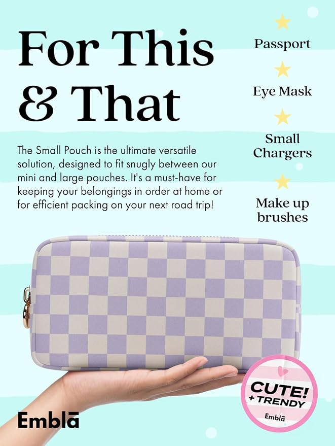 Makeup Bag for Women, Travel Cosmetic Organizer, Waterproof Toiletry Pouch | Small Nylon Cosmetic Bag with Zipper, Water-Resistant Beauty Pouch for Purse, Travel Essentials, Make up Case - Image 3